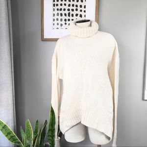 Anthro Moth turtleneck cream sweater sz M